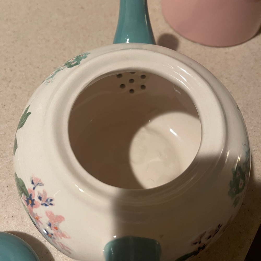 The Pioneer Woman Teal and Cream Floral Teapot - Picture 4 of 13
